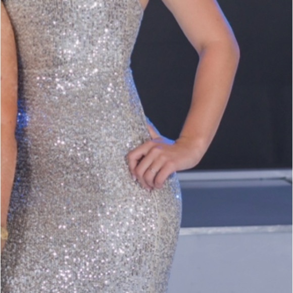 Silver Sequin gown by Nookie - Picture 2 of 6